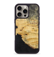 iPhone 16 Pro Max Wood+Resin Phone Case - Rosalie (Pure Black, 723179)