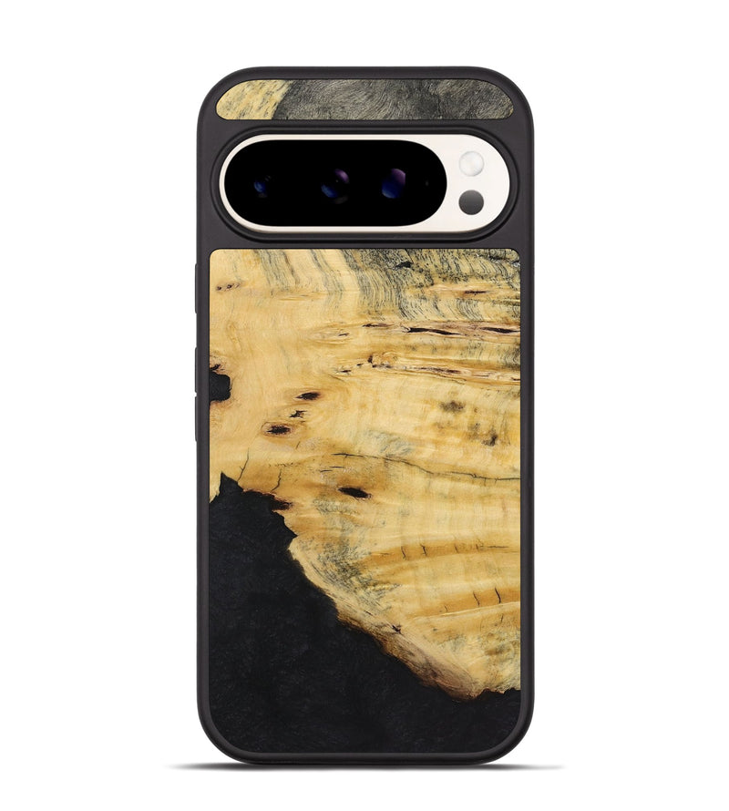 Pixel 9 Pro Wood+Resin Phone Case - Rosalie (Pure Black, 723179)