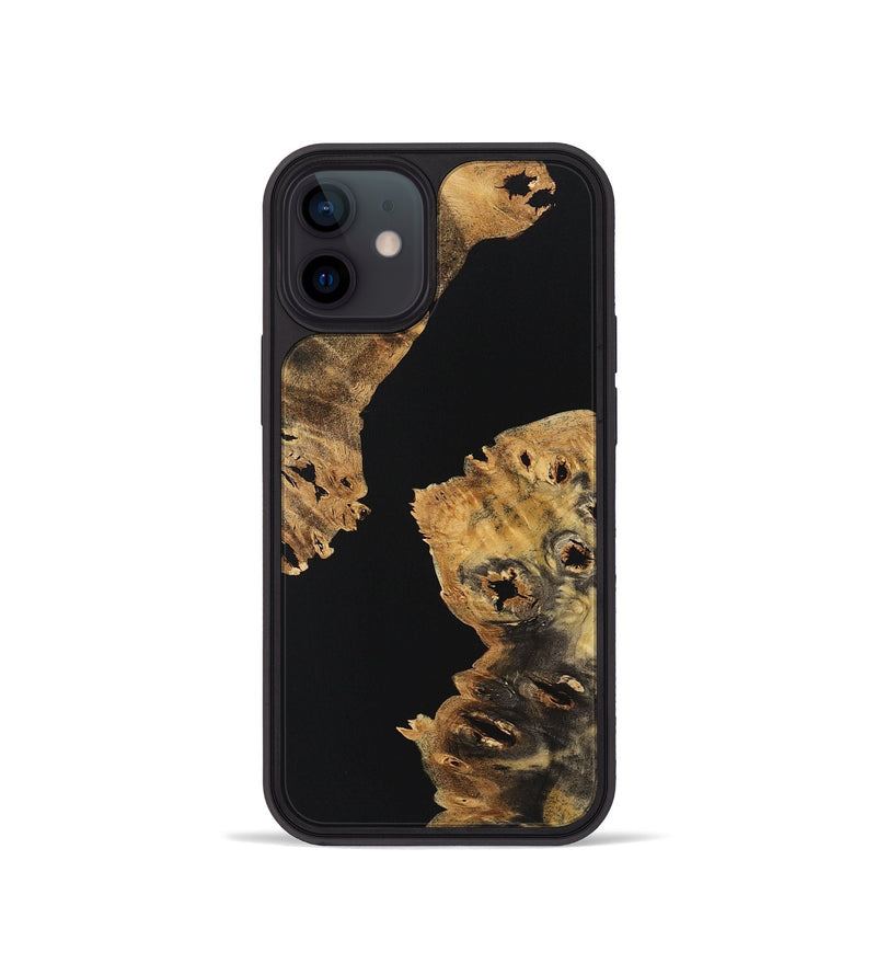 iPhone 12 mini Wood+Resin Phone Case - Bodhi (Pure Black, 723181)