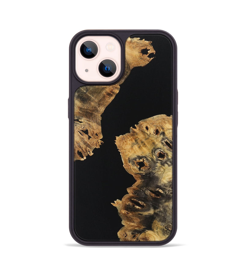 iPhone 14 Wood+Resin Phone Case - Bodhi (Pure Black, 723181)