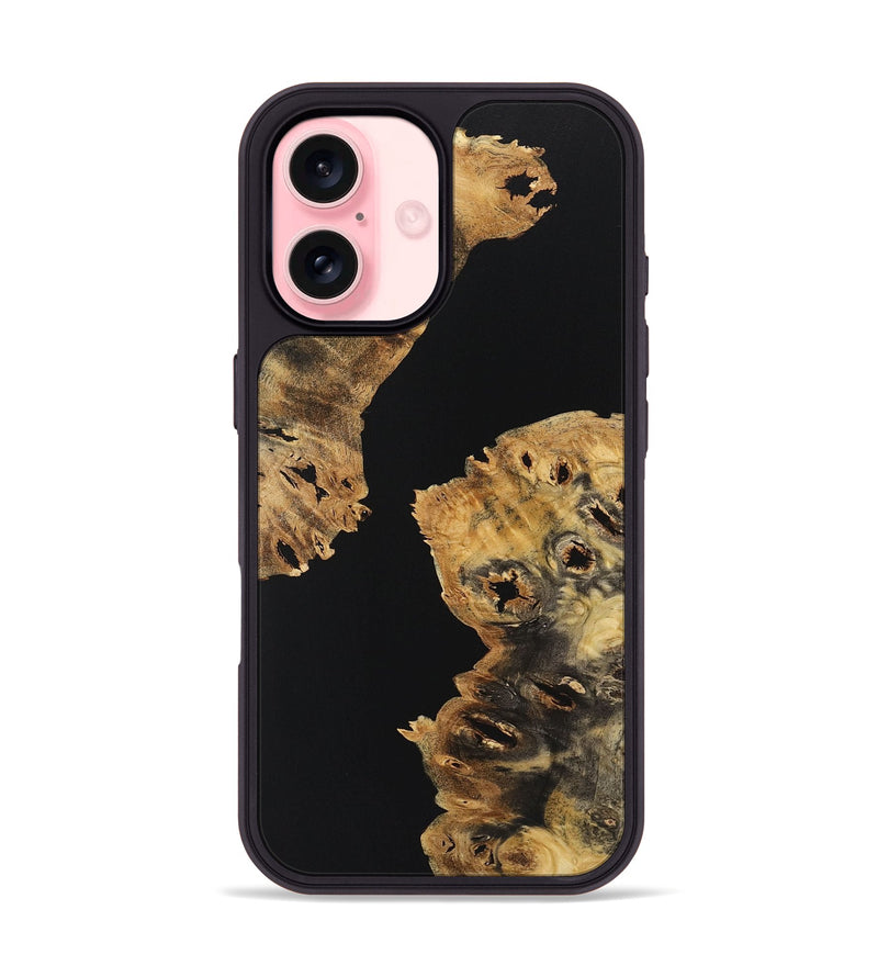 iPhone 16 Wood+Resin Phone Case - Bodhi (Pure Black, 723181)