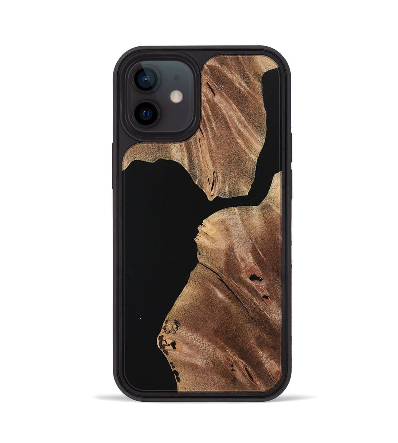 iPhone 12 Wood+Resin Phone Case - Joaquin (Pure Black, 723182)