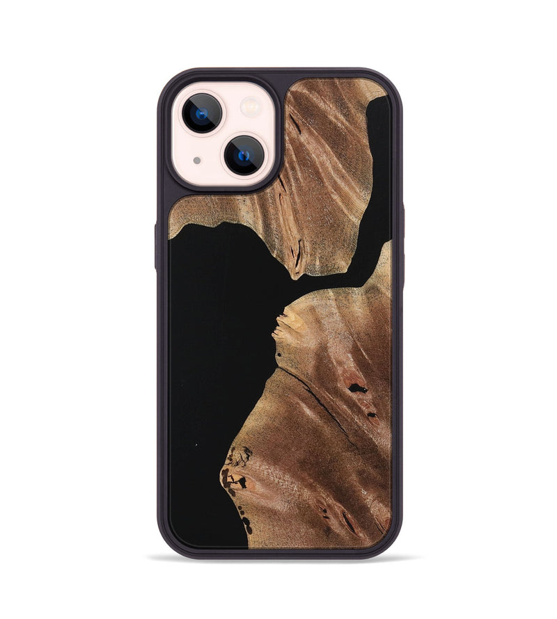 iPhone 14 Wood+Resin Phone Case - Joaquin (Pure Black, 723182)