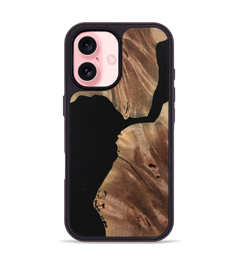 iPhone 16 Wood+Resin Phone Case - Joaquin (Pure Black, 723182)