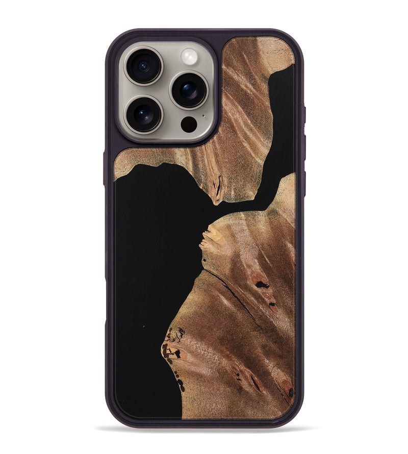 iPhone 16 Pro Max Wood+Resin Phone Case - Joaquin (Pure Black, 723182)