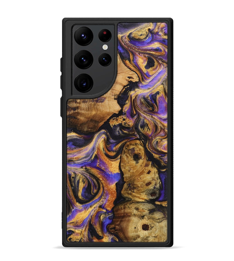 Galaxy S22 Ultra Wood+Resin Phone Case - Clay (Purple, 723183)