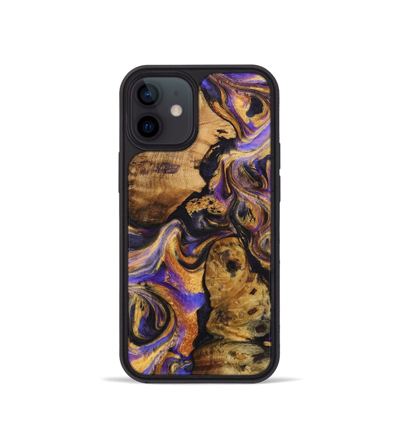 iPhone 12 mini Wood+Resin Phone Case - Clay (Purple, 723183)