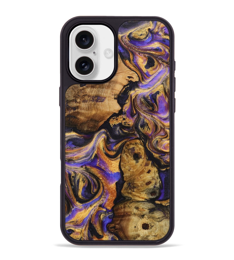 iPhone 16 Plus Wood+Resin Phone Case - Clay (Purple, 723183)