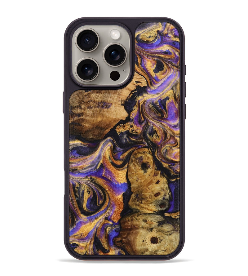 iPhone 16 Pro Max Wood+Resin Phone Case - Clay (Purple, 723183)