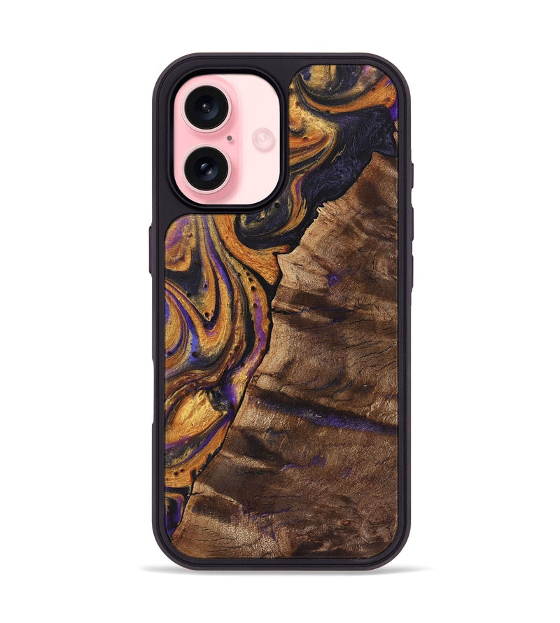 iPhone 16 Wood+Resin Phone Case - Itzel (Purple, 723184)