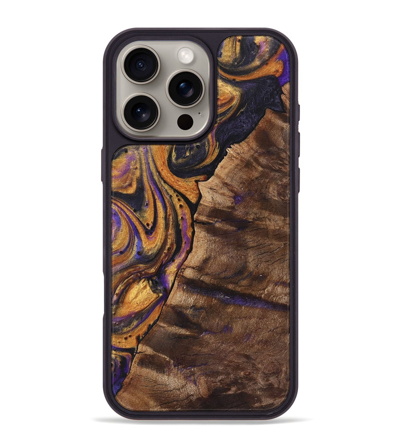 iPhone 16 Pro Max Wood+Resin Phone Case - Itzel (Purple, 723184)