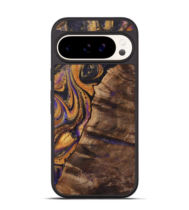 Pixel 9 Wood+Resin Phone Case - Itzel (Purple, 723184)