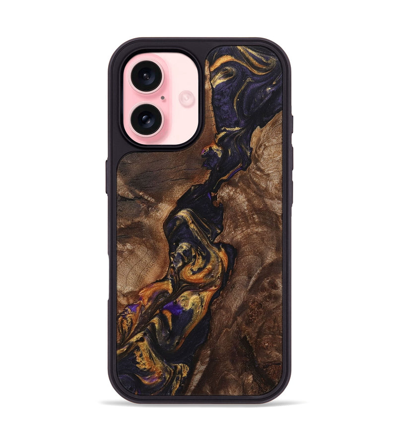 iPhone 16 Wood+Resin Phone Case - Christie (Purple, 723185)