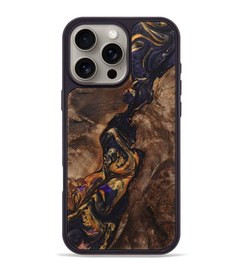 iPhone 16 Pro Max Wood+Resin Phone Case - Christie (Purple, 723185)