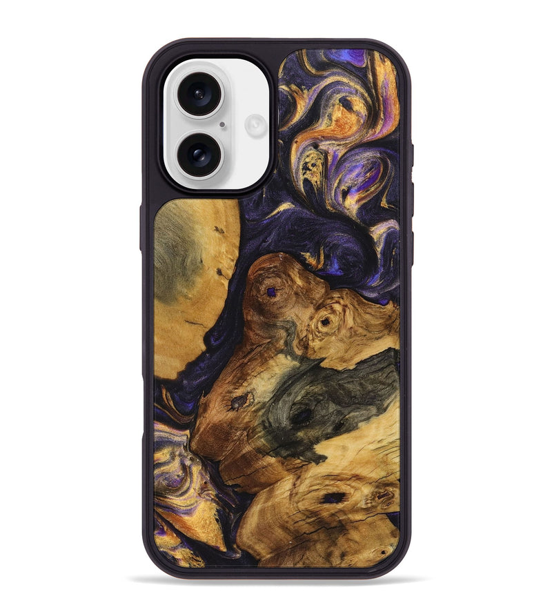 iPhone 16 Plus Wood+Resin Phone Case - Kevin (Purple, 723186)