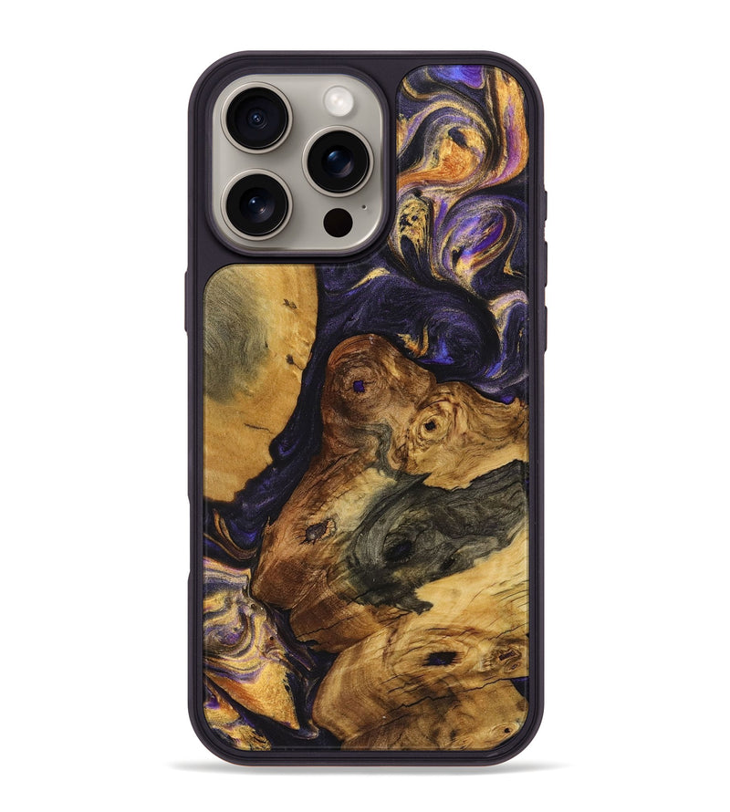 iPhone 16 Pro Max Wood+Resin Phone Case - Kevin (Purple, 723186)