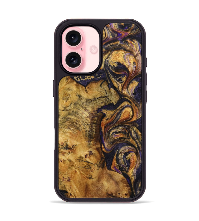 iPhone 16 Wood+Resin Phone Case - Penelope (Purple, 723187)