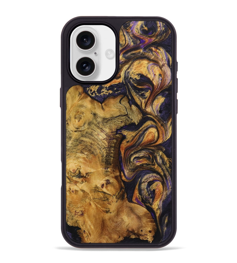 iPhone 16 Plus Wood+Resin Phone Case - Penelope (Purple, 723187)