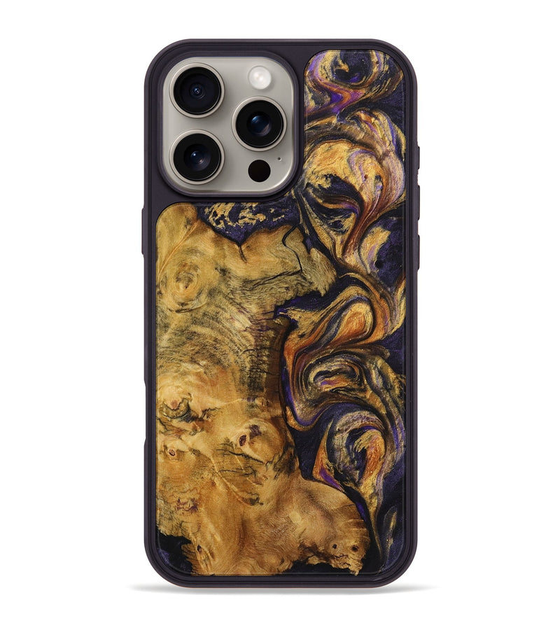 iPhone 16 Pro Max Wood+Resin Phone Case - Penelope (Purple, 723187)