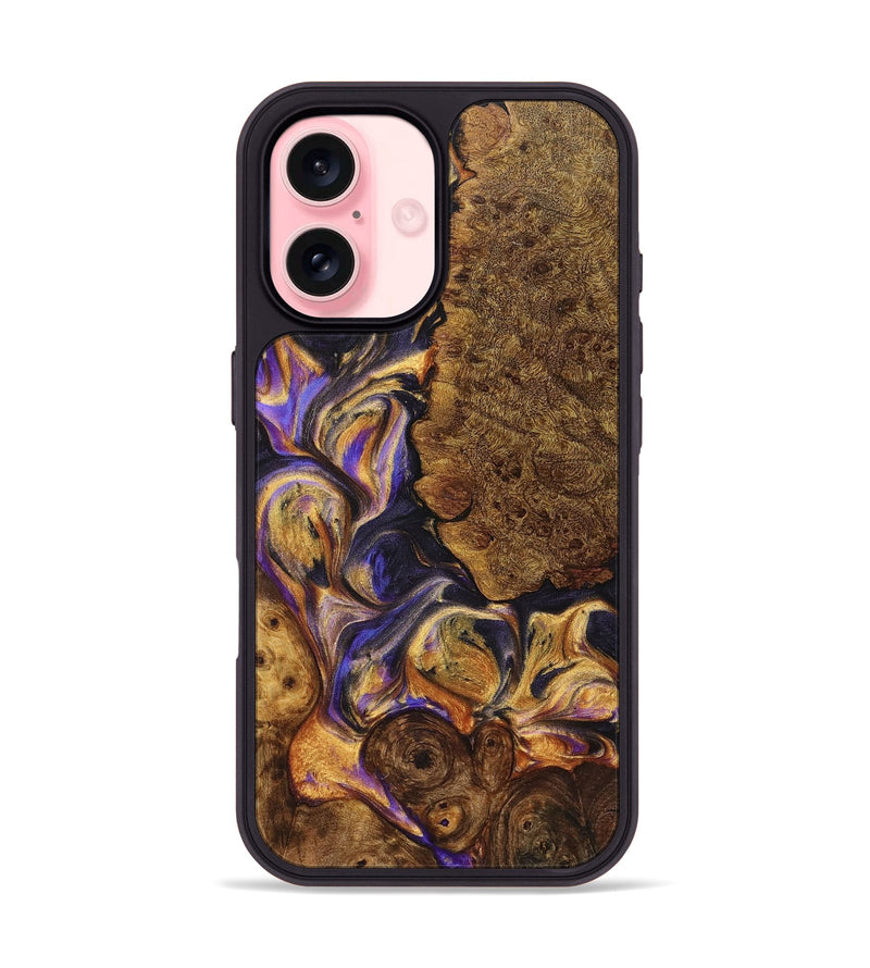 iPhone 16 Wood+Resin Phone Case - Beau (Purple, 723188)