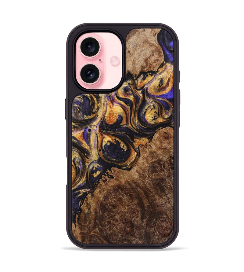 iPhone 16 Wood+Resin Phone Case - Wynter (Purple, 723189)