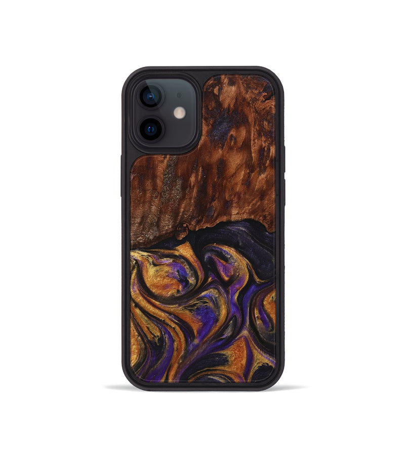 iPhone 12 mini Wood+Resin Phone Case - Anthony (Purple, 723191)