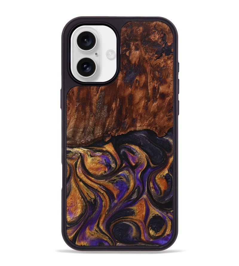 iPhone 16 Plus Wood+Resin Phone Case - Anthony (Purple, 723191)