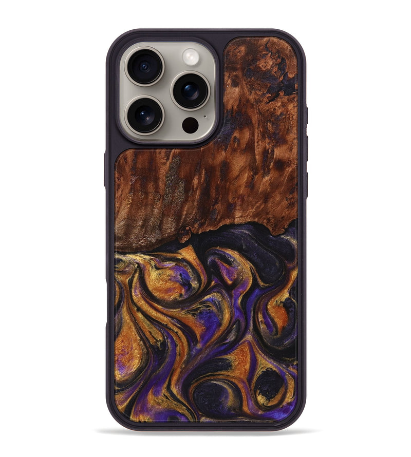 iPhone 16 Pro Max Wood+Resin Phone Case - Anthony (Purple, 723191)