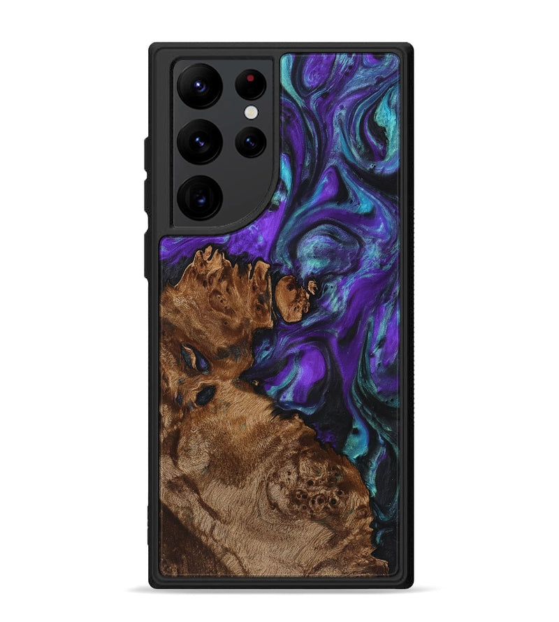 Galaxy S22 Ultra Wood+Resin Phone Case - Johnnie (Purple, 723192)