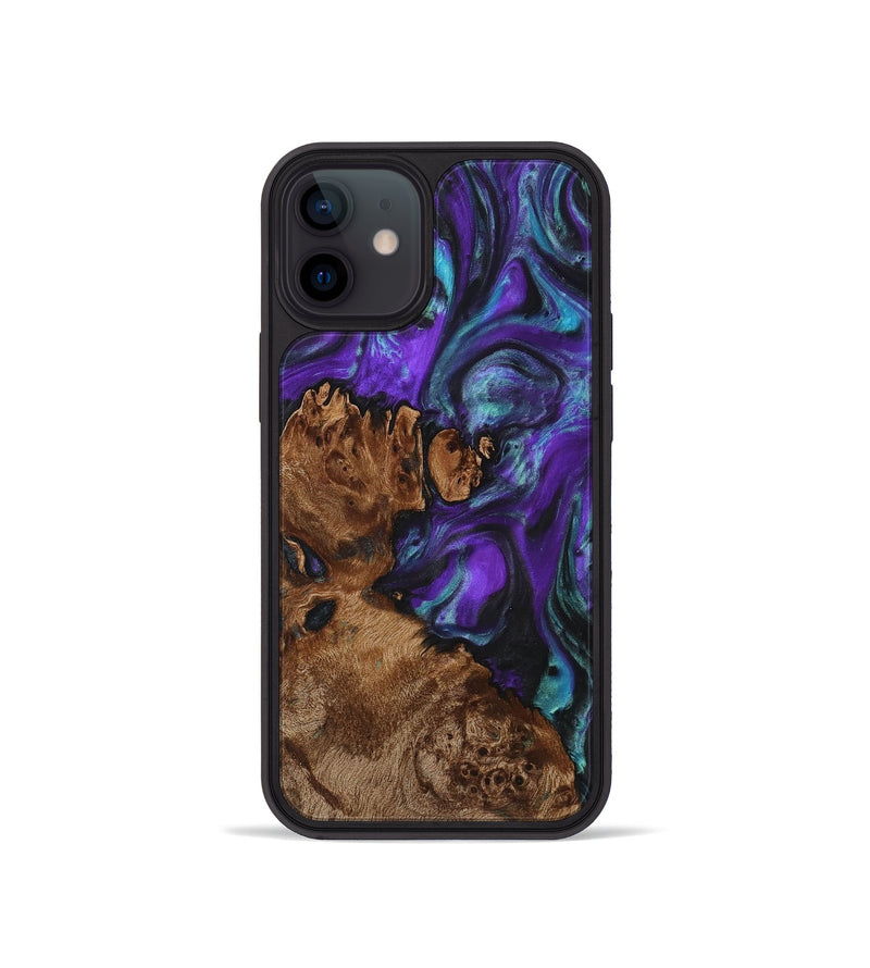 iPhone 12 mini Wood+Resin Phone Case - Johnnie (Purple, 723192)