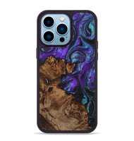 iPhone 14 Pro Max Wood+Resin Phone Case - Johnnie (Purple, 723192)