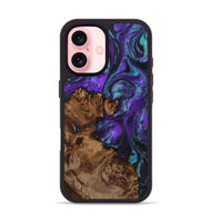 iPhone 16 Wood+Resin Phone Case - Johnnie (Purple, 723192)