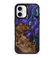 iPhone 16 Plus Wood+Resin Phone Case - Johnnie (Purple, 723192)