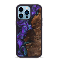 iPhone 14 Pro Max Wood+Resin Phone Case - Alan (Purple, 723193)