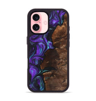 iPhone 16 Wood+Resin Phone Case - Alan (Purple, 723193)