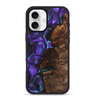 iPhone 16 Plus Wood+Resin Phone Case - Alan (Purple, 723193)