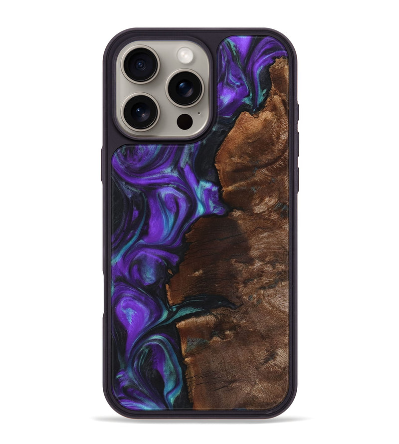 iPhone 16 Pro Max Wood+Resin Phone Case - Alan (Purple, 723193)