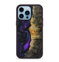 iPhone 14 Pro Max Wood+Resin Phone Case - Hope (Purple, 723194)