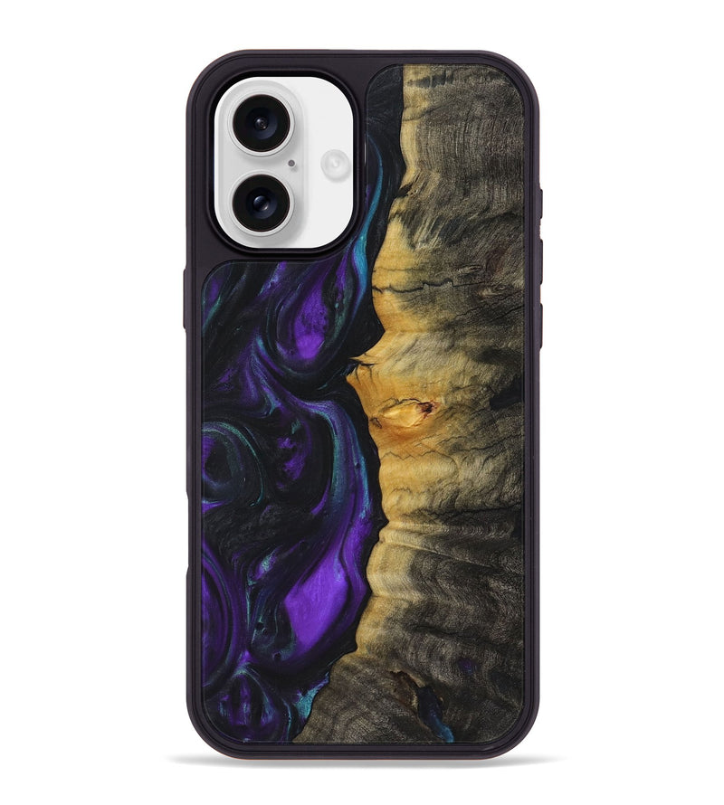 iPhone 16 Plus Wood+Resin Phone Case - Hope (Purple, 723194)