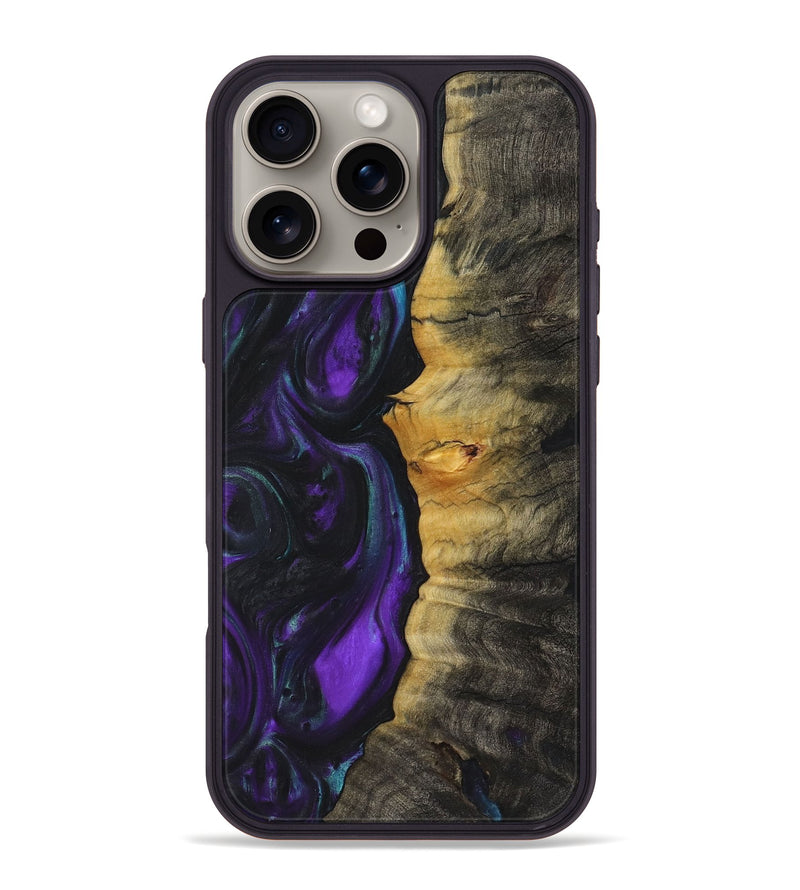 iPhone 16 Pro Max Wood+Resin Phone Case - Hope (Purple, 723194)