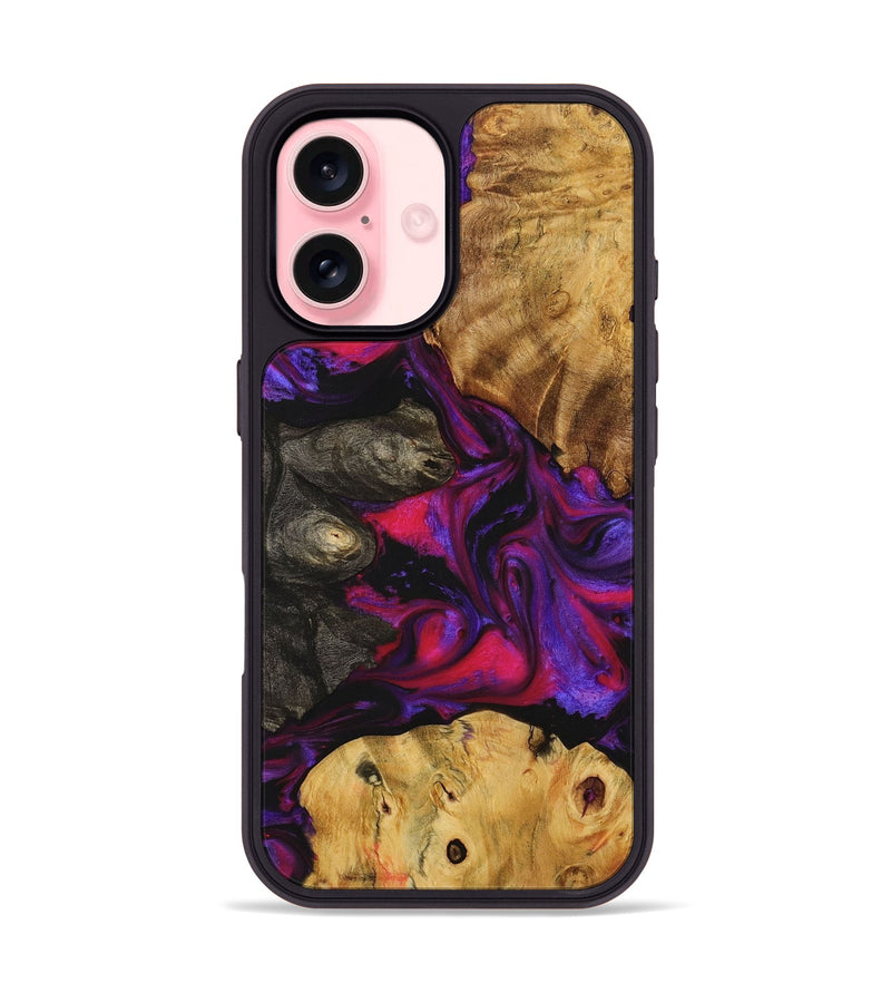 iPhone 16 Wood+Resin Phone Case - Summer (Purple, 723197)