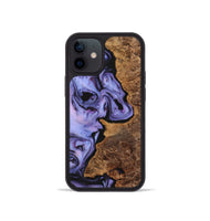 iPhone 12 mini Wood+Resin Phone Case - Clinton (Purple, 723199)