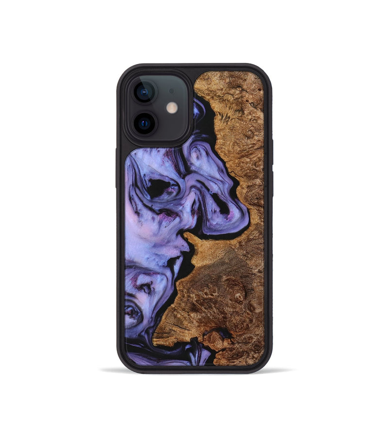 iPhone 12 mini Wood+Resin Phone Case - Clinton (Purple, 723199)