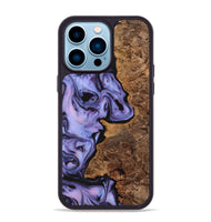 iPhone 14 Pro Max Wood+Resin Phone Case - Clinton (Purple, 723199)