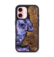 iPhone 16 Wood+Resin Phone Case - Clinton (Purple, 723199)