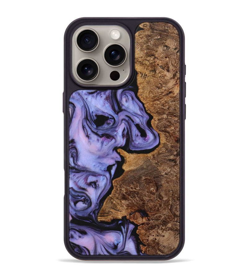 iPhone 16 Pro Max Wood+Resin Phone Case - Clinton (Purple, 723199)