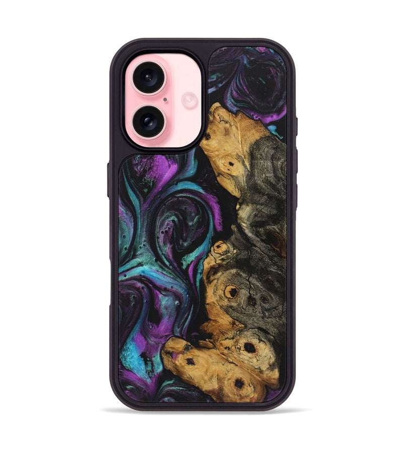 iPhone 16 Wood+Resin Phone Case - Dakota (Purple, 723200)