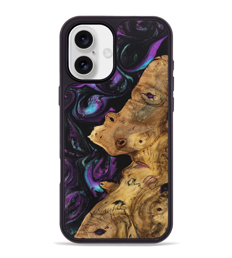 iPhone 16 Plus Wood+Resin Phone Case - Emerson (Purple, 723201)