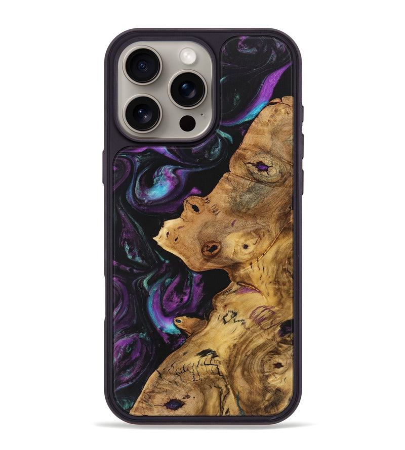 iPhone 16 Pro Max Wood+Resin Phone Case - Emerson (Purple, 723201)