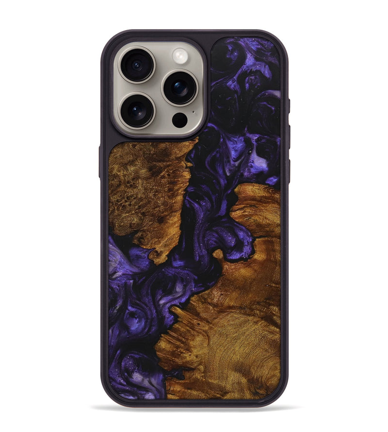 iPhone 15 Pro Max Wood+Resin Phone Case - Craig (Purple, 723202)